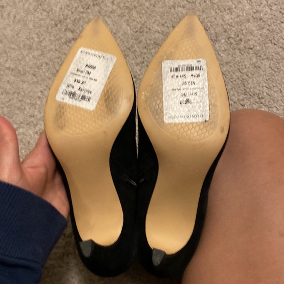 Leith black suede booties/ heeled boots - Picture 8 of 9